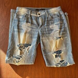 Joe’s Jeans Ripped Acid Wash Light Blue Cuffed Jeans Blue 24